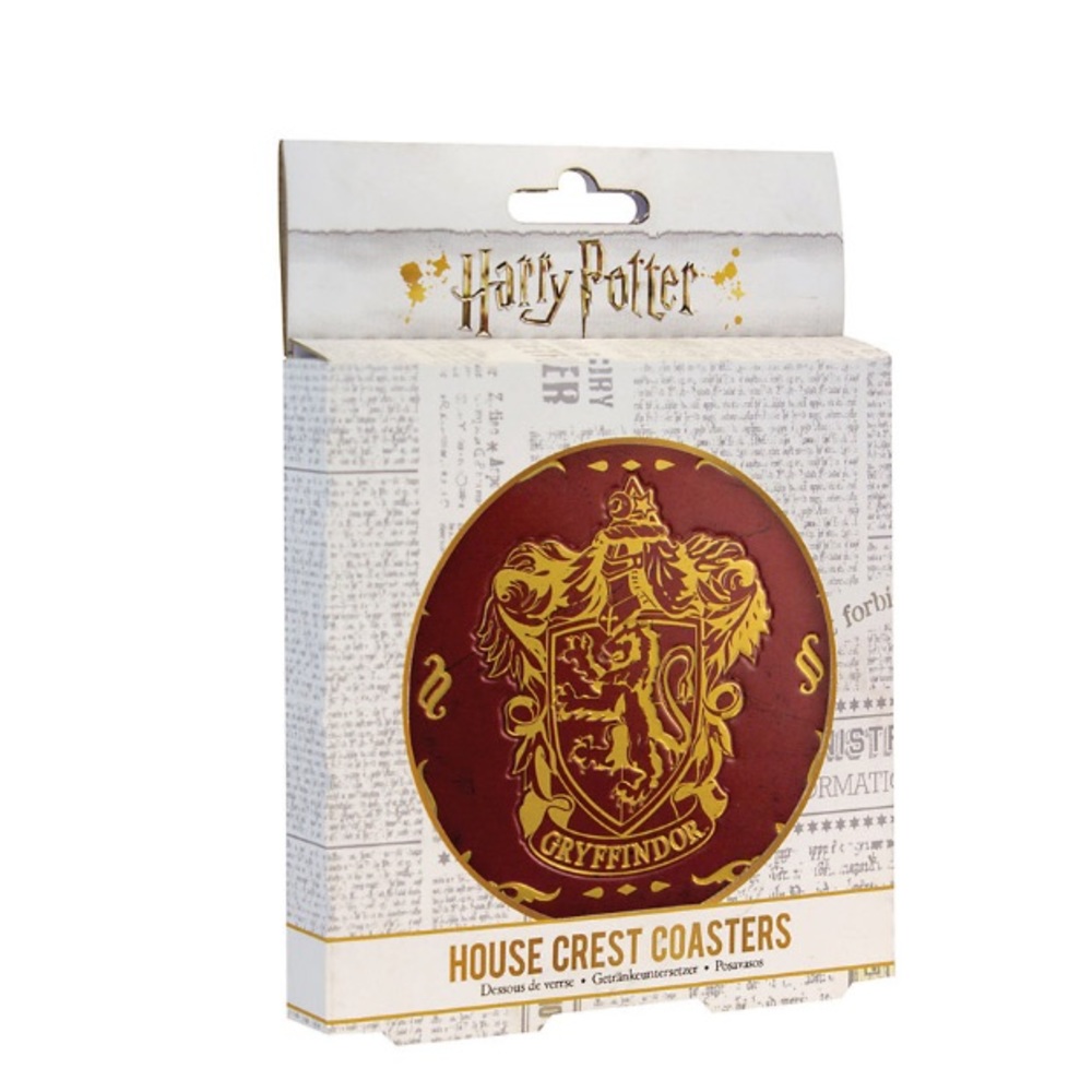 Harry Potter House Crest Coaster Set Slytherin Hufflepuff Gryffindor Ravenclaw